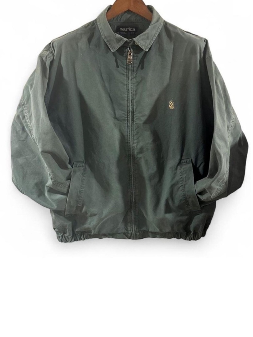 Vintage Nautica Green Bomber Jacket Size Men’s Large - Picture 2 of 9